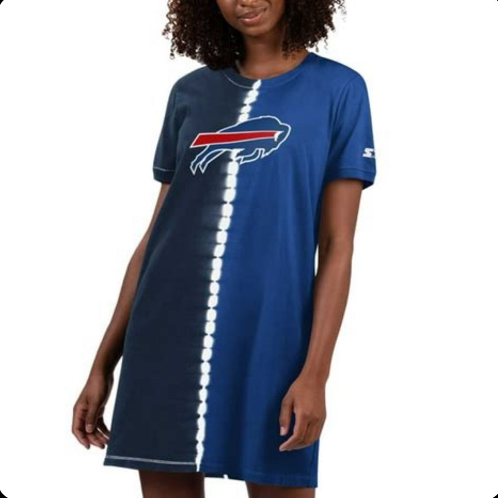 Buffalo Bills Starter Tie-Dye T-Shirt Dress‎ Women's M NWT